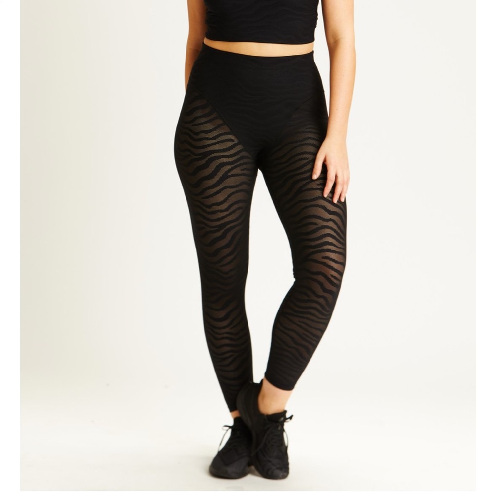 Adam Selman Sport Sheer Tiger French Cut Legging